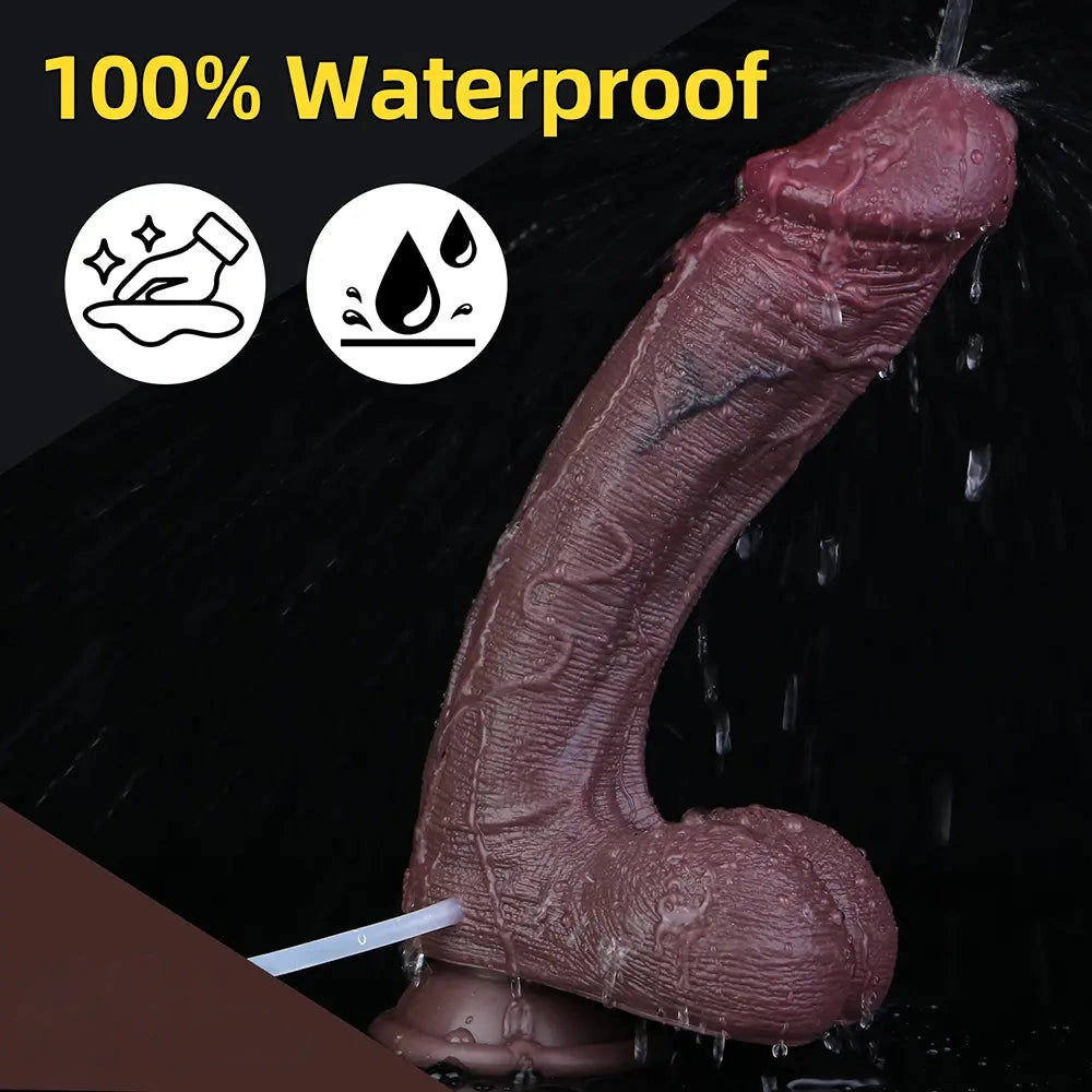 9.45in Dual Density Silicone Ejaculating Dildo Male Female Masturbator