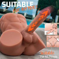 9.45in Exclusive Smart App AI Soft Real Skin Thrusting Vibrating Torso Dildo