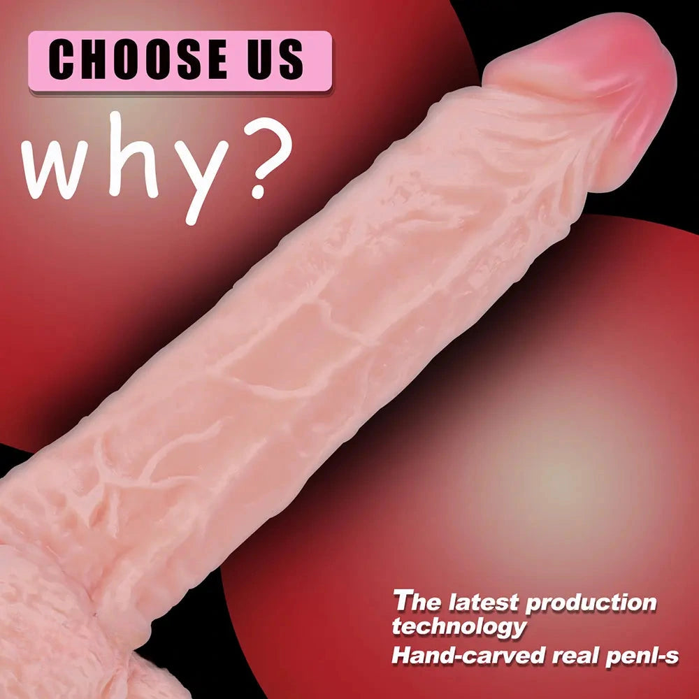 9.45in Flesh Realistic Big Soft Dildo Erotic Suction Cup Toy For Women
