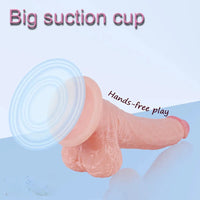 9.45in Flesh Realistic Big Soft Dildo Erotic Suction Cup Toy For Women