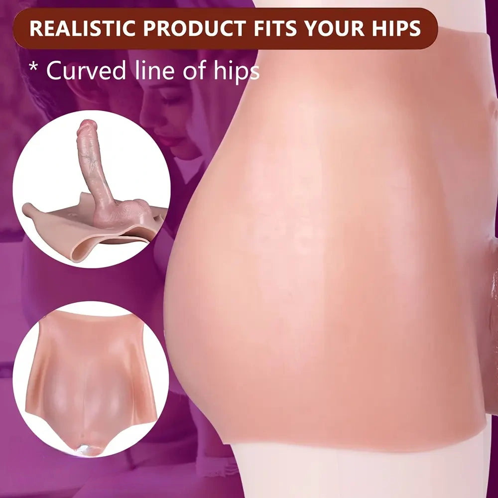 9.45in High-waisted Simulation Wearable Silicone Cock Soft Dildo Pants