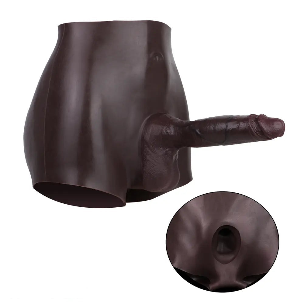 9.45in Hollow Strap on Silicone Soft Dildo Panty For Couples Men Women