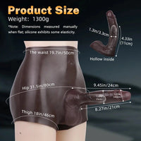 9.45in Hollow Strap on Silicone Soft Dildo Panty For Couples Men Women