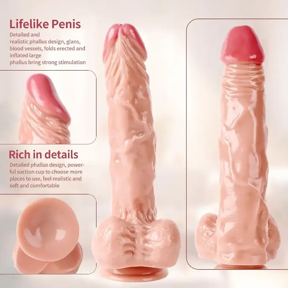 9.45in Lifelike Penis Big Female Masturbation Adult Pleasure Dildo
