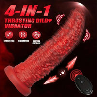 9.45in Monster Soft Liquid Silicone G-Spot 10 Vibrating 3 Thrust Modes Dildo