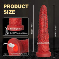 9.45in Monster Soft Liquid Silicone G-Spot 10 Vibrating 3 Thrust Modes Dildo