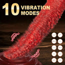 9.45in Monster Soft Liquid Silicone G-Spot 10 Vibrating 3 Thrust Modes Dildo