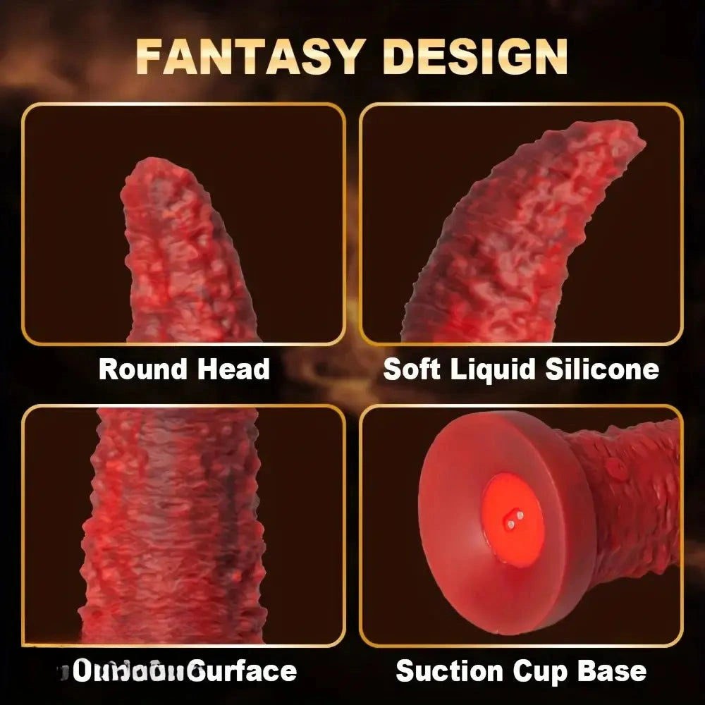 9.45in Monster Soft Liquid Silicone G-Spot 10 Vibrating 3 Thrust Modes Dildo