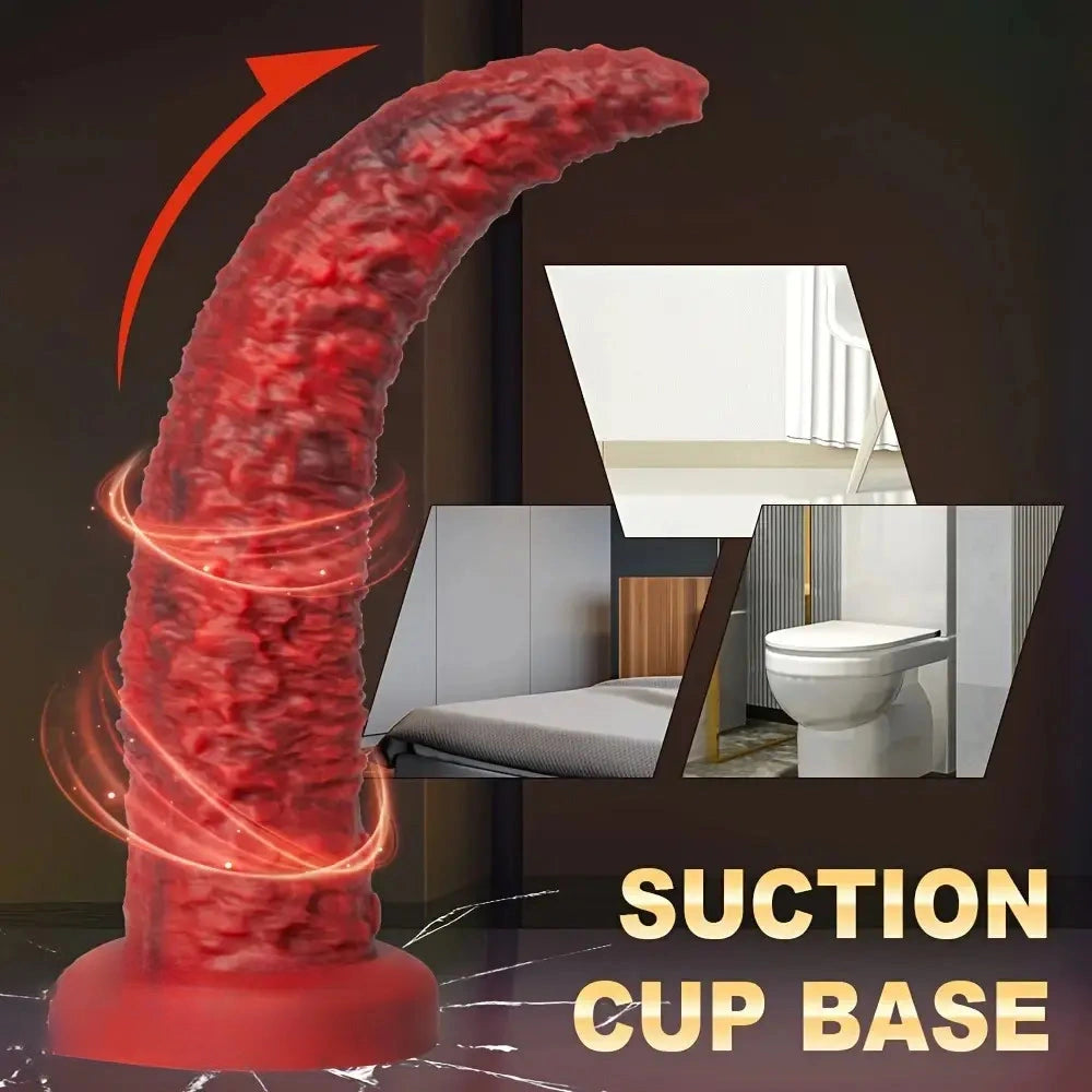 9.45in Monster Soft Liquid Silicone G-Spot 10 Vibrating 3 Thrust Modes Dildo
