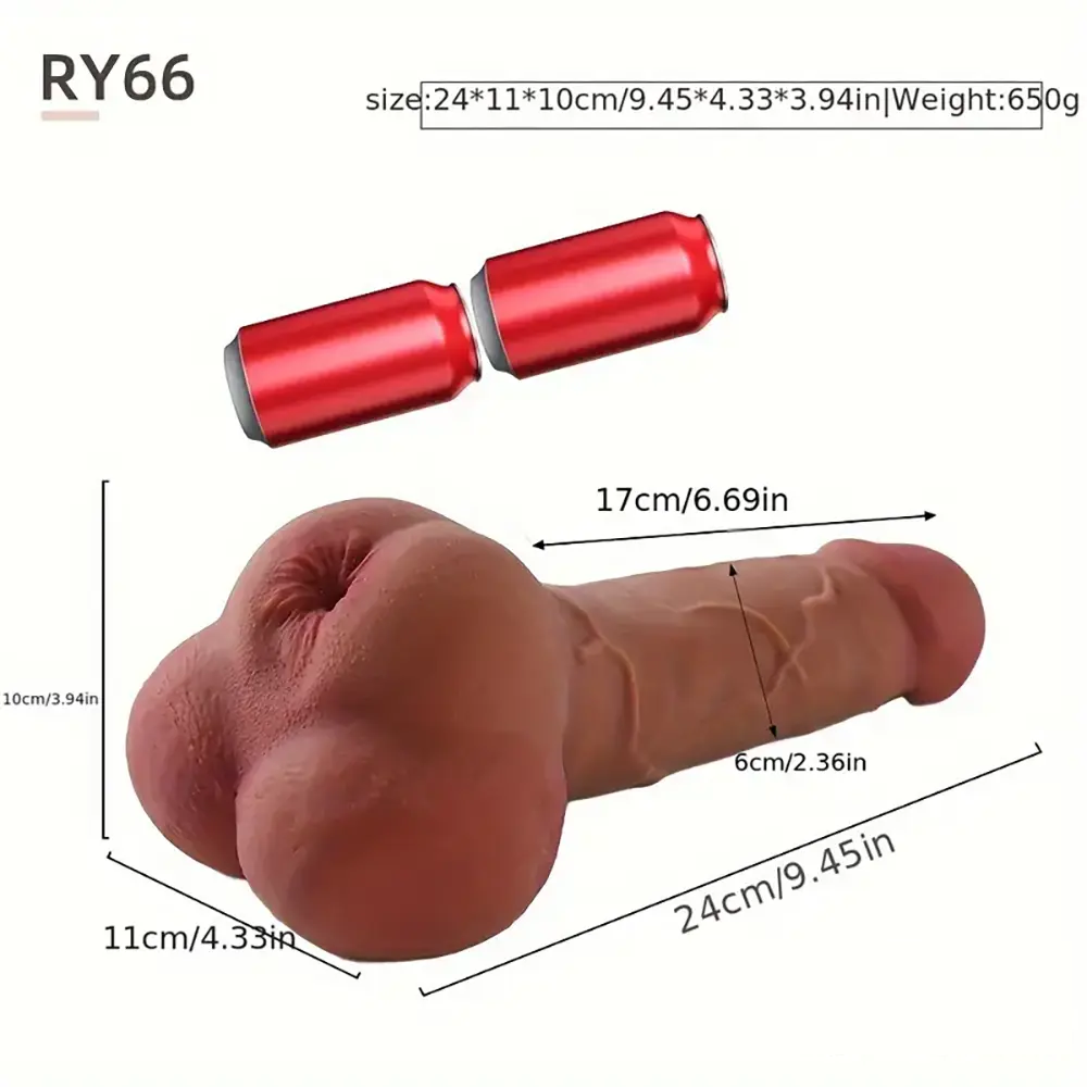 9.45in Premium Silicone Realistic Big Dildo Anal Pocket Pussy For Men