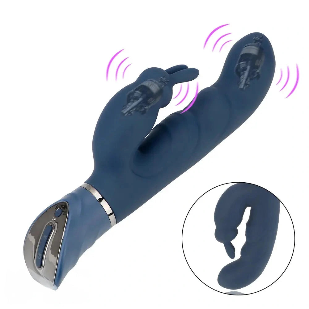 9.45in Rabbit Clitoral G Spot Dildo Vibrator Bunny Clit Stimulator
