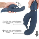 9.45in Rabbit Clitoral G Spot Dildo Vibrator Bunny Clit Stimulator
