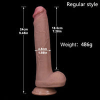 9.45in Realistic Silicone Soft Big Makeup Female Dildo With Blue Veins