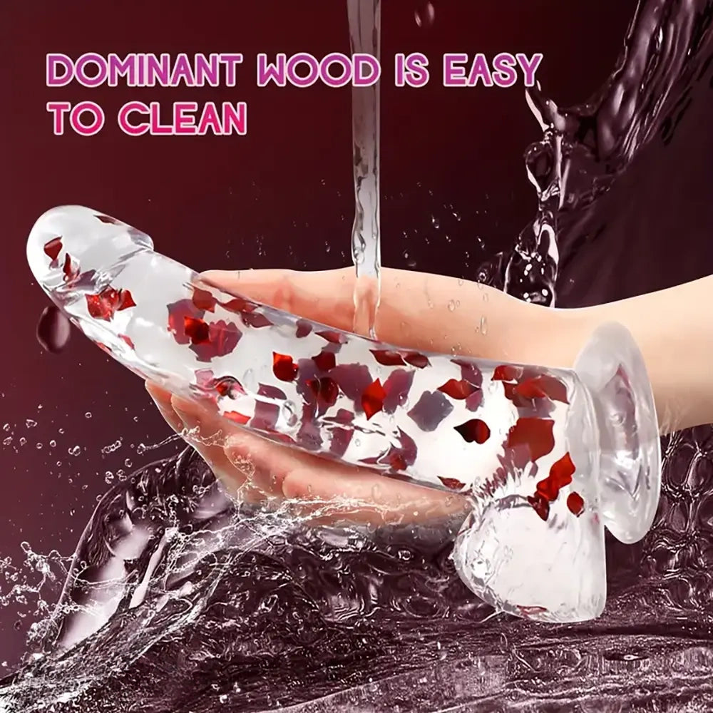 9.45in Realistic TPE Confetti Dildo Flexible Hands-Free Sex Toy