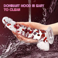9.45in Realistic TPE Confetti Dildo Flexible Hands-Free Sex Toy