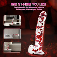 9.45in Realistic TPE Confetti Dildo Flexible Hands-Free Sex Toy