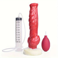 9.45in Silicone Soft Big Dog Knot Dildo With Water Spray For Vagina