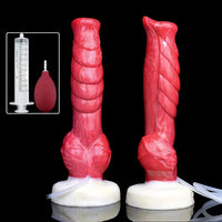9.45in Silicone Soft Big Dog Knot Dildo With Water Spray For Vagina