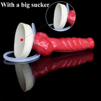 9.45in Silicone Soft Big Dog Knot Dildo With Water Spray For Vagina