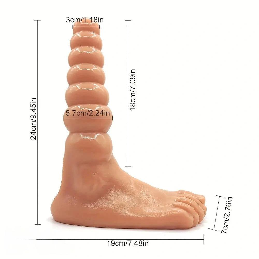 9.45in Simulated Foot Pull String Dual-Use Monster Dildo Anal Beads Sex Toy