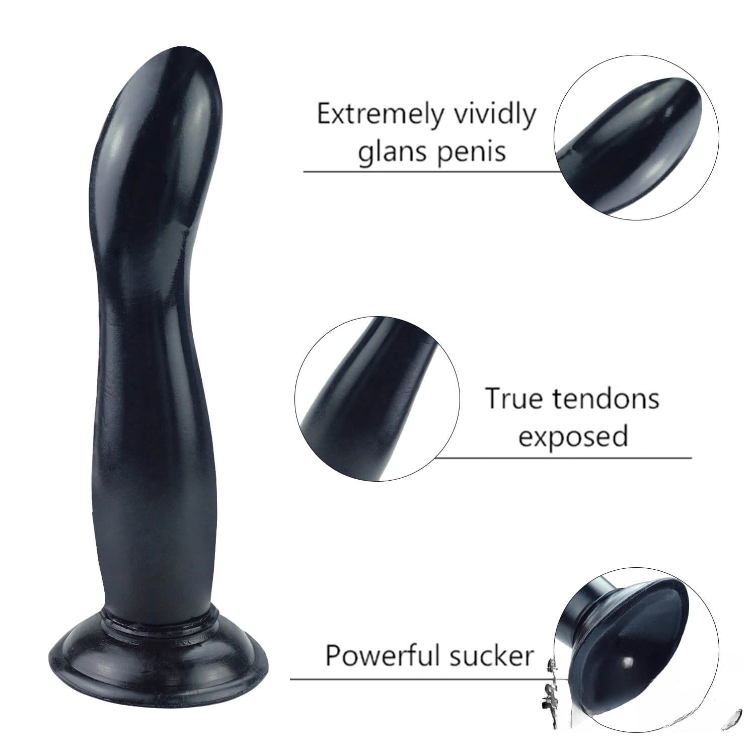 9.45in Super Quality PVC Banana Penis Dildo Toy Butt Plug