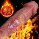 9.45in Telescopic Heating Vibrating Multi-Functional Silicone Auto Dildo