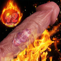 9.45in Telescopic Heating Vibrating Multi-Functional Silicone Auto Dildo