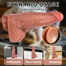 9.45in Ten Modes Thrusting Vibrating Heating Silicone Remote Control Dildo