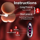 9.45in Ten Modes Thrusting Vibrating Heating Silicone Remote Control Dildo