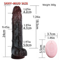 9.45in Thrusting Remote Control Vibrating Automatic Big Soft Dildo