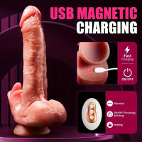 9.45in Thrusting Vibrating Heating Auto Big Real Tongue Licking Dildo