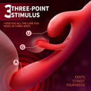 9.45in Triple Ends Double Layer Silicone Soft Vibrating Automatic Dildo