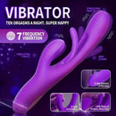 9.45in Triple Ends Double Layer Silicone Soft Vibrating Automatic Dildo