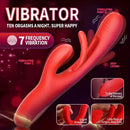 9.45in Triple Ends Double Layer Silicone Soft Vibrating Automatic Dildo