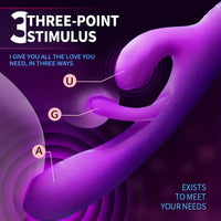 9.45in Triple Ends Double Layer Silicone Soft Vibrating Automatic Dildo
