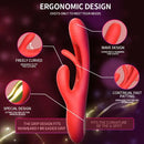 9.45in Triple Ends Double Layer Silicone Soft Vibrating Automatic Dildo