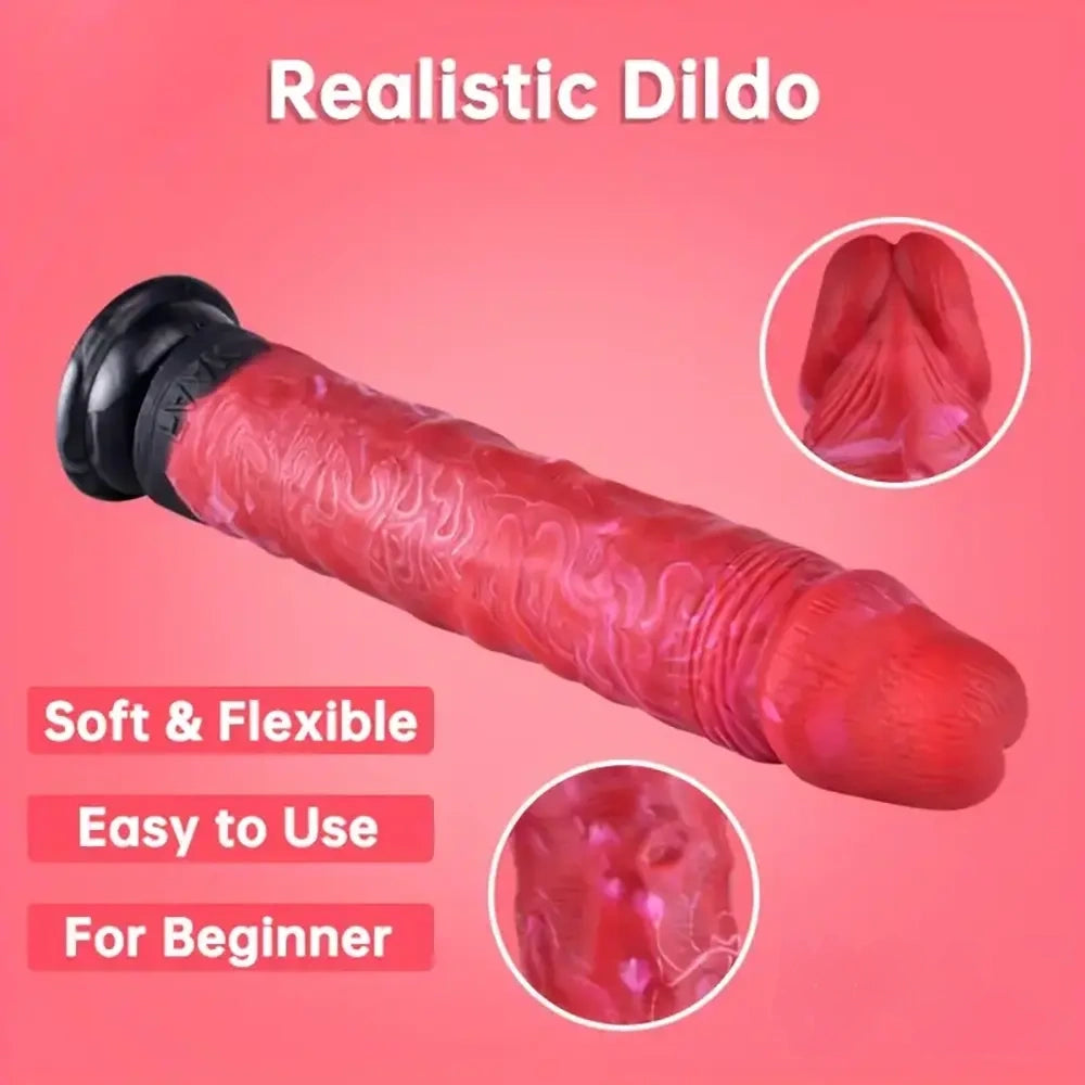 9.45in Unisex Big Silicone Soft Dildo For Prostate Stimulation Vaginal Massage