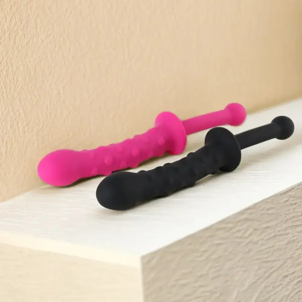 9.45in Unisex Soft Silicone Big Spiked Dildo With Handle For Adult Toy