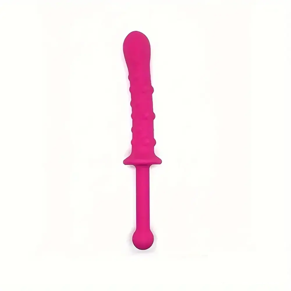 9.45in Unisex Soft Silicone Big Spiked Dildo With Handle For Adult Toy