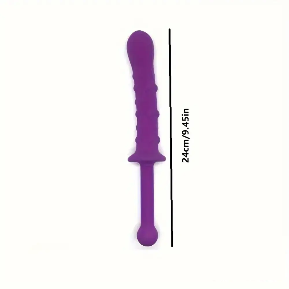 9.45in Unisex Soft Silicone Big Spiked Dildo With Handle For Adult Toy