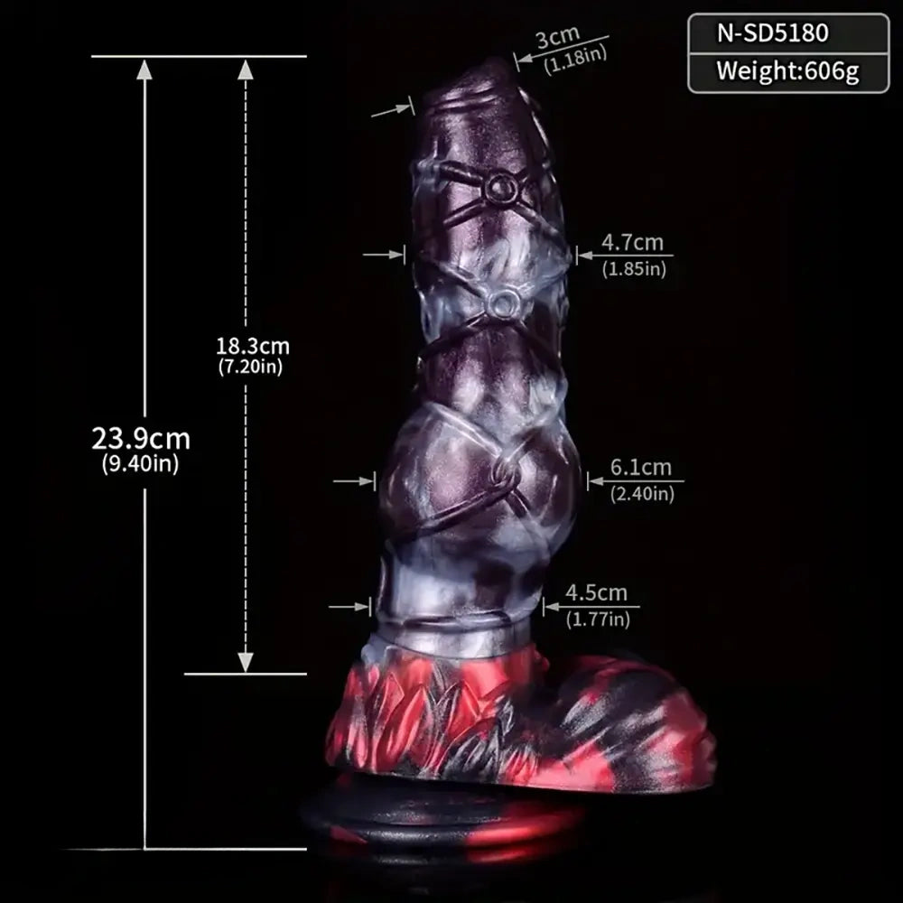 9.4in Animal Bundle Knot Big Silicone Soft Dildo Clitoral Stimulator