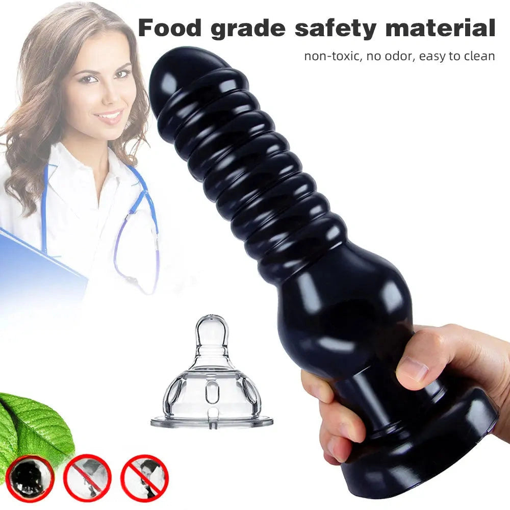 9.4in Big PVC Anal Suction Cup Dildo Butt Plug For Women Men Sex