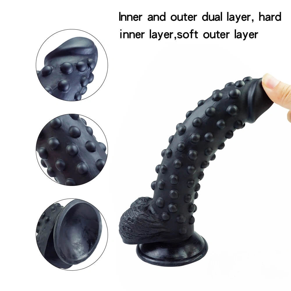 9.4in Real Looking Spiked Dildo For Women Men Anal Sex Toy