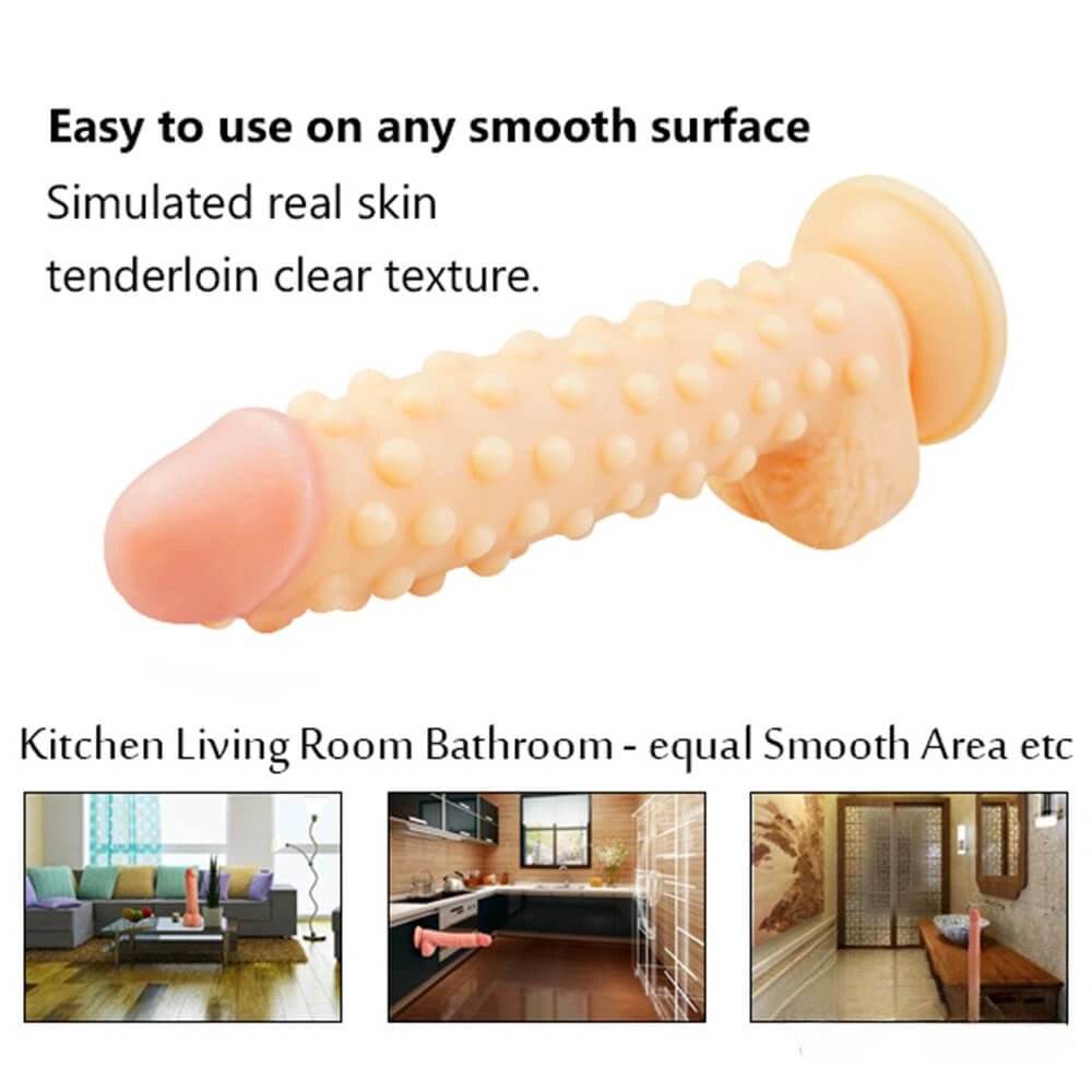 9.4in Real Looking Spiked Dildo For Women Men Anal Sex Toy