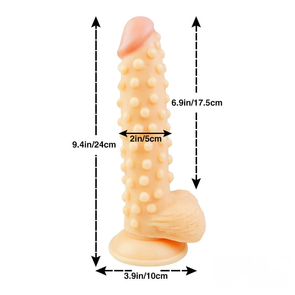 9.4in Real Looking Spiked Dildo For Women Men Anal Sex Toy