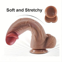 9.4in Realistic Big Silicone Soft Suction Cup Dildo For Female Pleasure