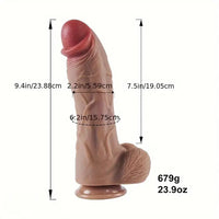 9.4in Realistic Big Silicone Soft Suction Cup Dildo For Female Pleasure