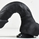 9.4in Realistic Texture Solid Black Silicone Soft Big Dildo For Anus