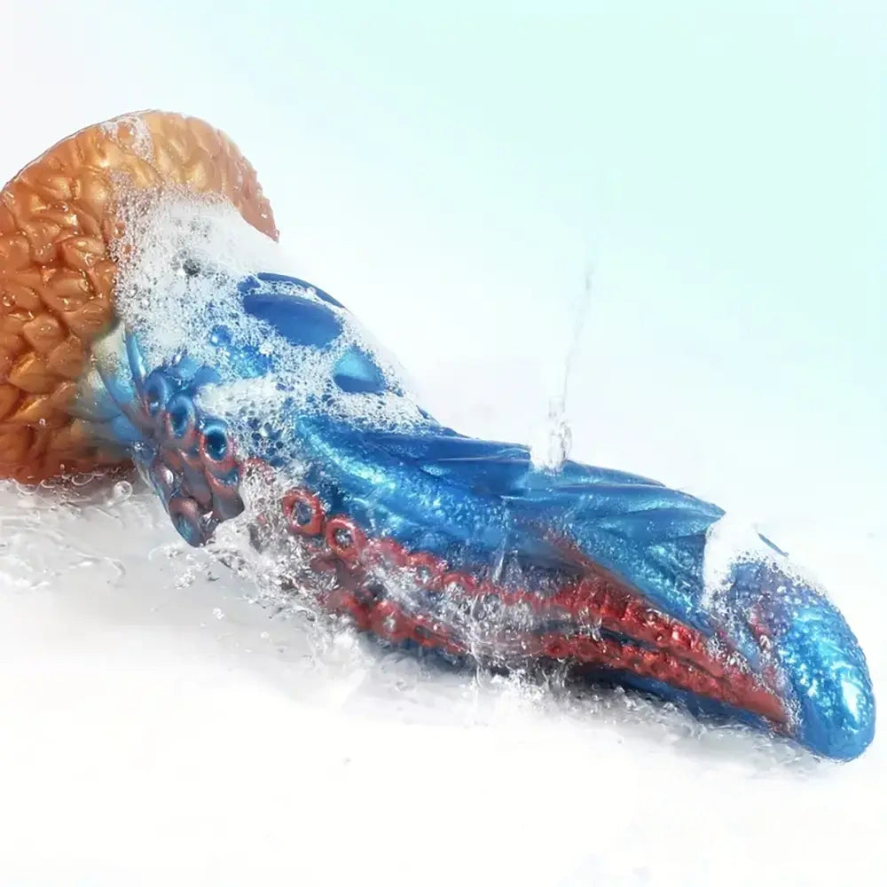 9.4in Silicone Octopus Tentacle Fantasy Thick Big Soft Dildo For G-Spot