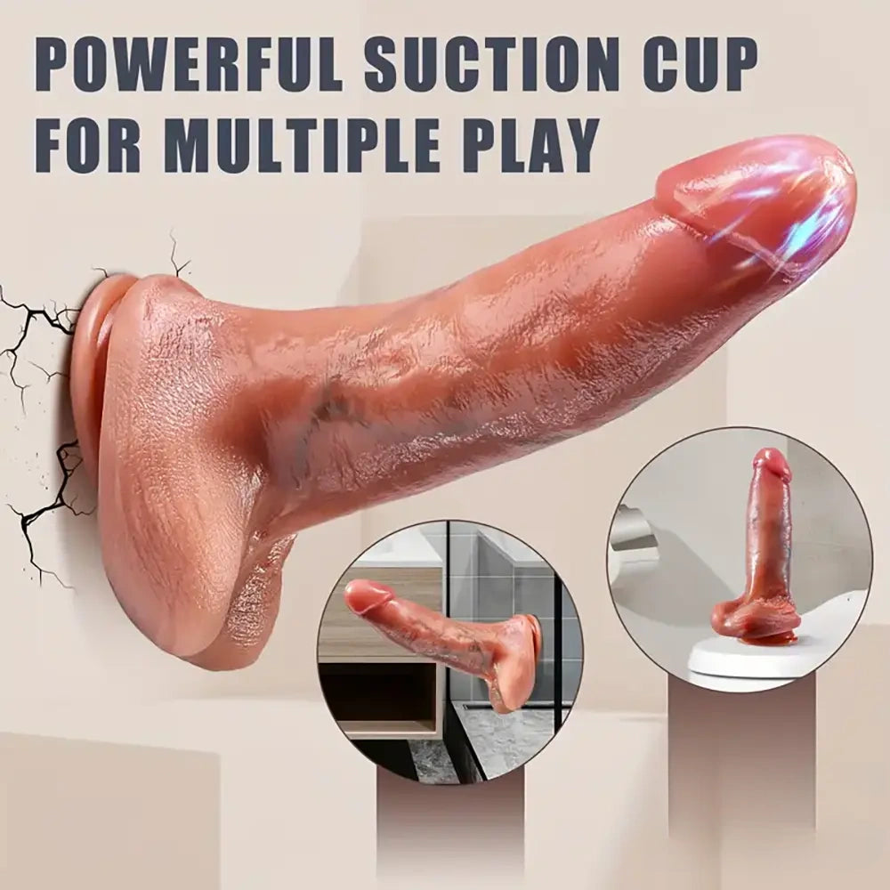9.4in Silicone Thrusting Vibrating Rotating Heating Remote Control Dildo